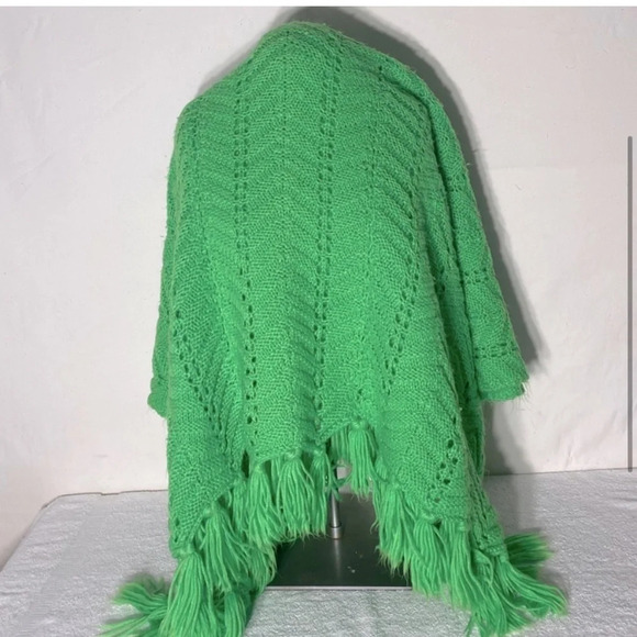 Vintage Handmade Crochet Green  Afghan Throw Blanket - Picture 3 of 10